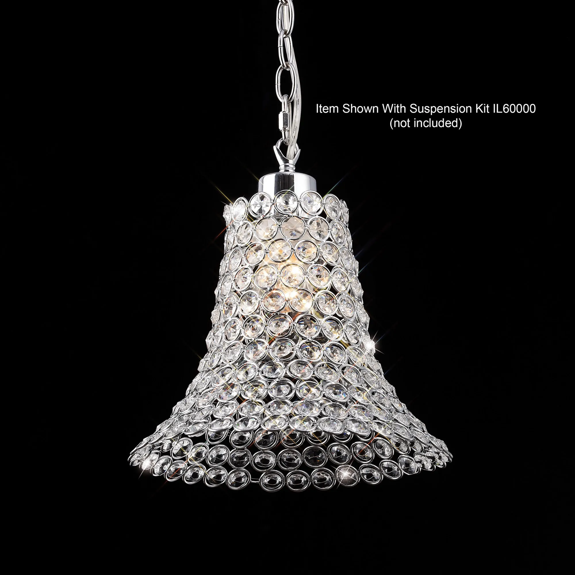 Kudo Polished Chrome Shades Diyas Glass Shades